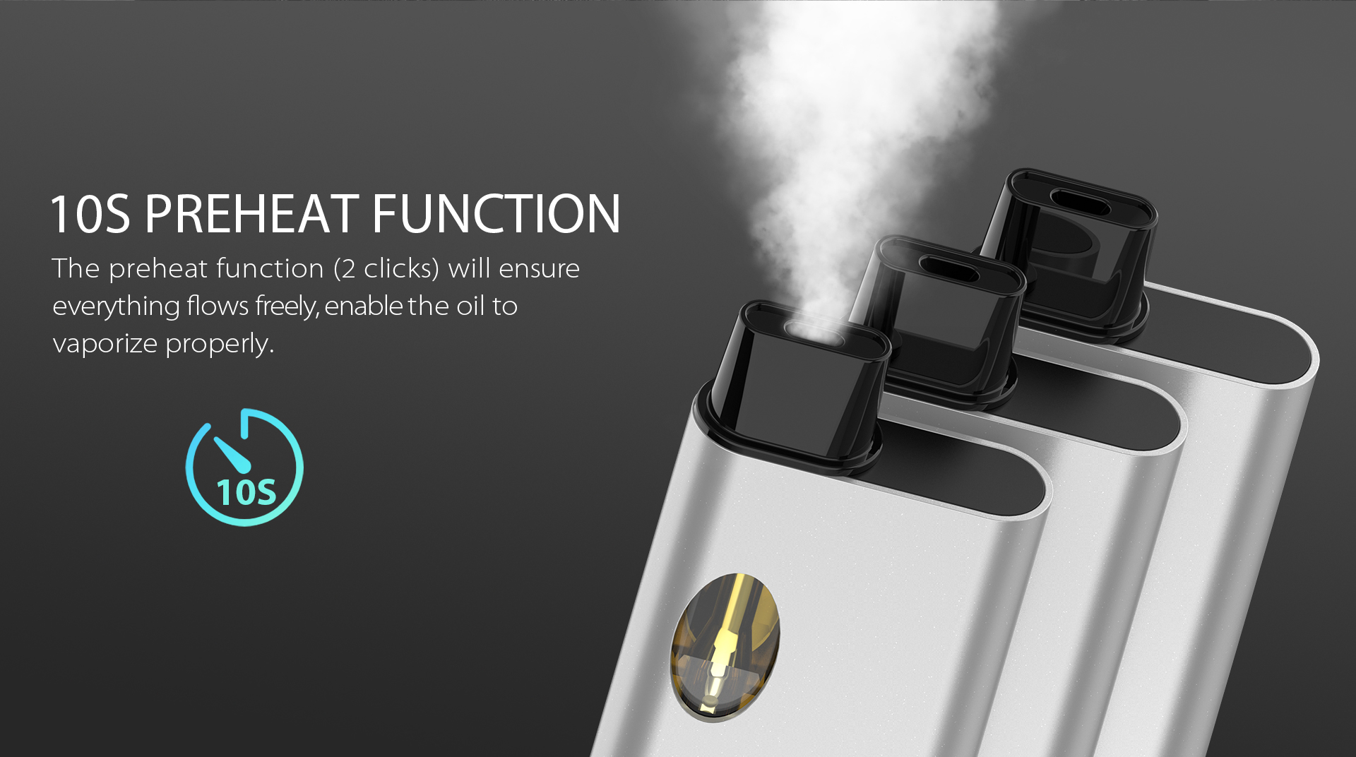 10S PREHEAT FUNCTION on Yocan Gold M2