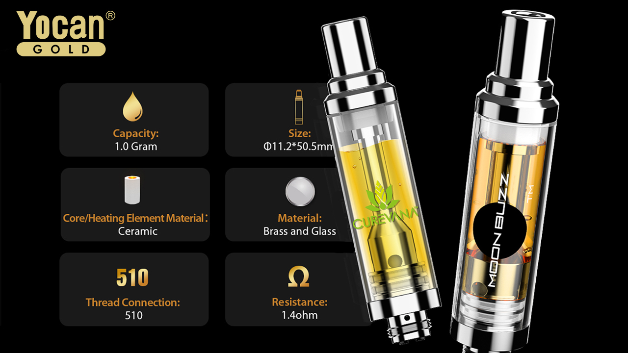 Understanding THCA vs. THCP in Yocan Gold Cartridges: Moonbuzz and Curevana 1g Infused Cartridge.